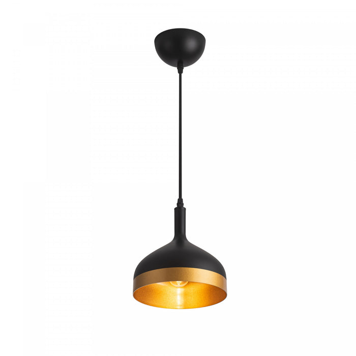 Dash Collection 8\" Pendant Ceiling Light - Black & Gold
