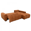 Cove 2-Piece Chenille Sleeper Sectional with Storage Chaise and Rounded Arms - Rust | Cove Sectionnel-lit 2 pieces en chenille avec chaise longue de rangement et accoudoirs arrondis - Rouille