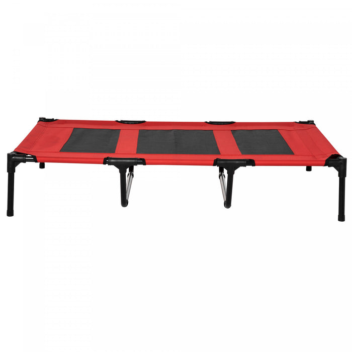 Pawhut 48\" X 36\" X 9\" Elevated Pet Bed Foldable Raised Dog Cot With Carrying Bag Red/black