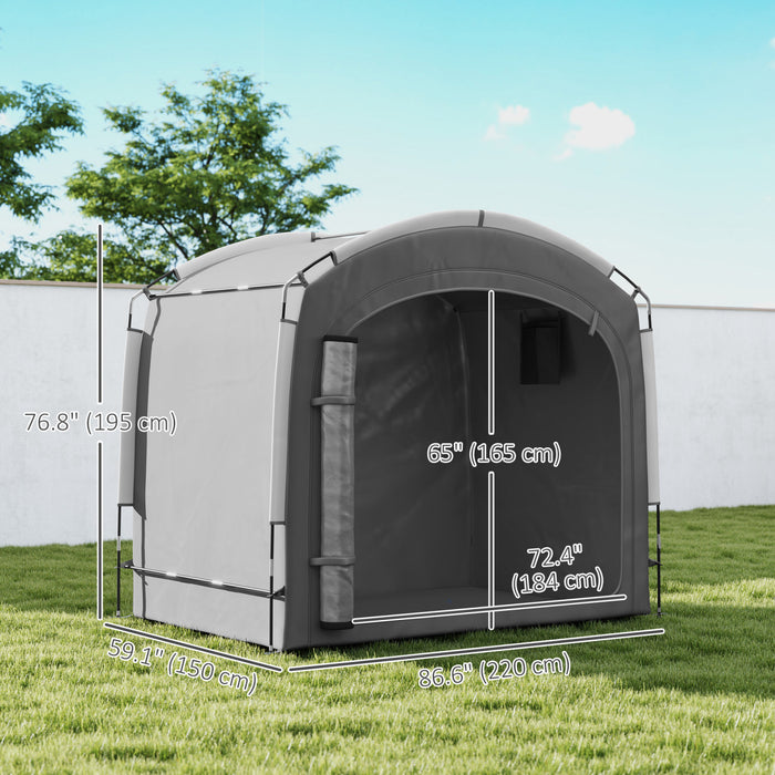 Outsunny Bike Storage Tent Shed With Carry Bag For 3-4 Bikes, Grey