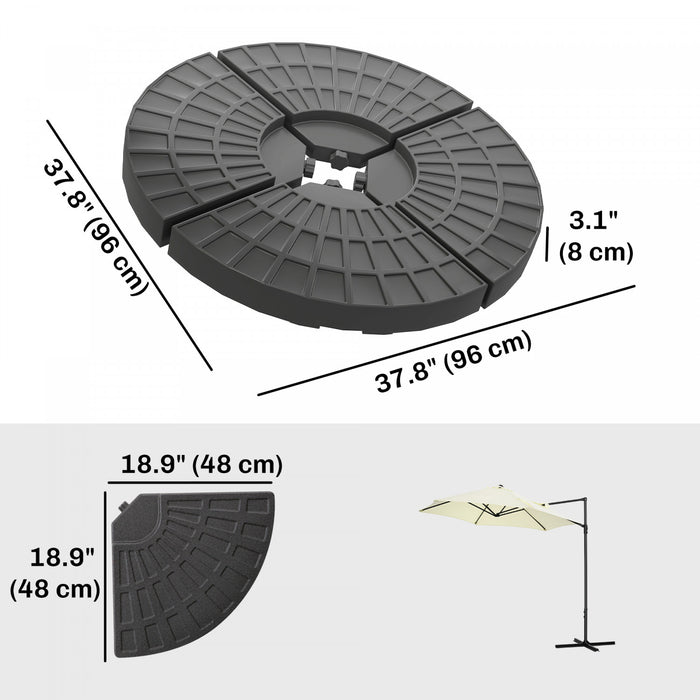 Outsunny Set of 4 Umbrella Base Weights Outdoor Parasol Holder