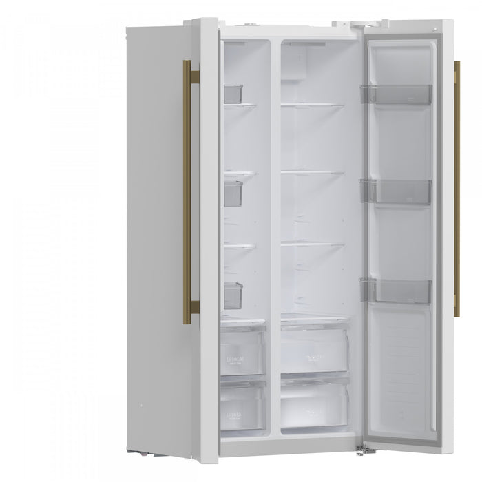 Forno Salerno 33-inch Side-by-Side White Refrigerator, 15.6 cu.ft. - FFRBI1805-33WHT