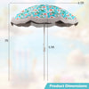 Goplus 6.5 FT Outdoor Fringe Patio Umbrella with Carrying Bag Push Button Tilt for Garden Green