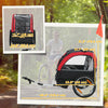 Qaba Bike Trailer for Kids, Baby Bicycle Trailer with 16" Rubber Wheels, 5-Point Harness, Storage Pocket, Waterproof Cover, Safety Flag, Reflectors, for 18+ Months, Red