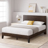 Tonja Wood Platform Bed with Headboard in Dark Brown - Queen Size | Tonja lit plateforme en bois avec tête de lit brun foncé - Grand