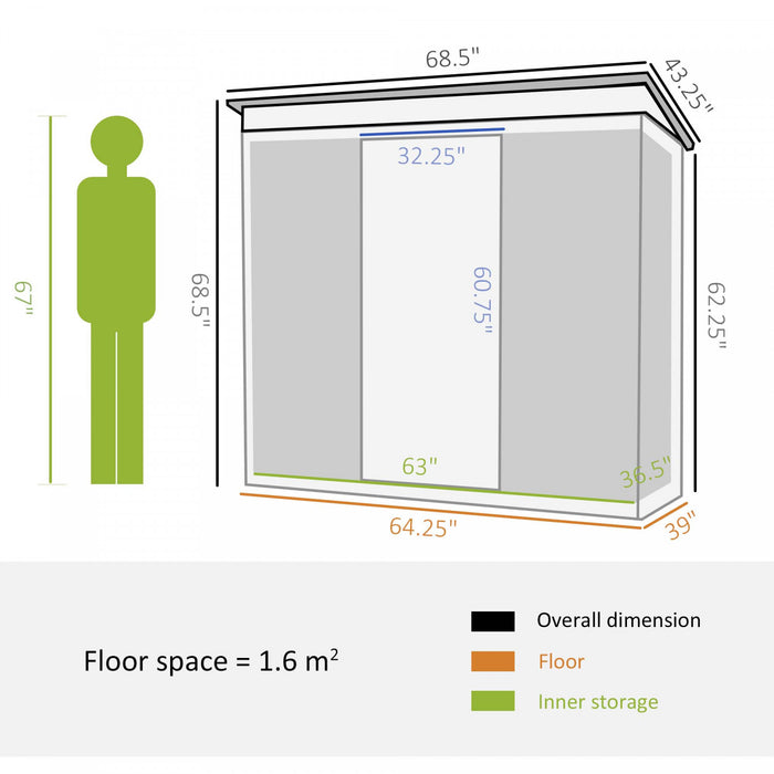 Outsunny 6' X 4' Outdoor Storage Shed, Metal Garden Tool Storage House Organizer With Lockable Sliding Doors And Vents For Backyard Patio Lawn, Charcoal Grey