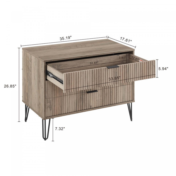 Dumbo Modern 2-Piece Dresser Set in Rustic Gray