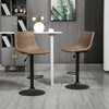 HOMCOM 2pc Adjustable Counter Height Bar Stools Kitchen Counter Stool Brown