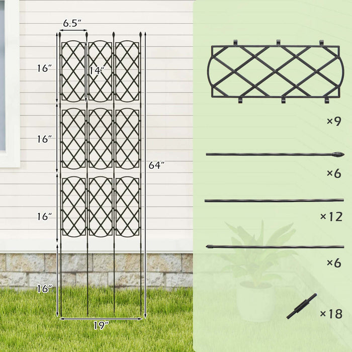 Costway 2 Pcs Garden Trellis For Climbing Plants Rustproof Metal Plant Support Frame