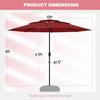 Costway 10 ft 3-tier Vented Patio Umbrella Large Market Table Umbrella Outdoor Sun Shade Red