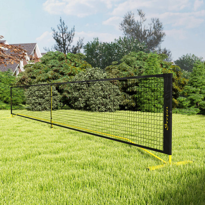 Soozier 22ft Regulation Portable Pickleball Net With Carrying Bag, Yellow