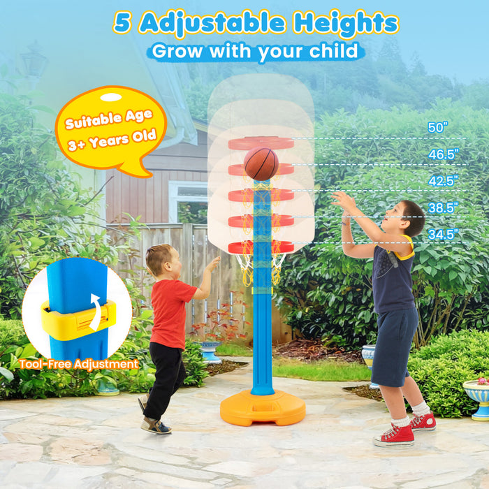 Costway Kids Basketball Hoop Stand Adjustable Height Indoor Outdoor Sports Game Toy