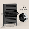 HOMCOM Shoe Storage Cabinet with Adjustable Shelves, Black