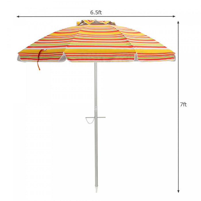 Costway 6.5FT Patio Beach Umbrella Sun Shade Tilt Carry Bag