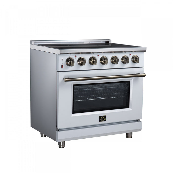 Forno Massimo 36 Inch Freestanding Electric Range, 5 radiant burners, 5.36 cu.ft., White - FFSEL6020-36WHT