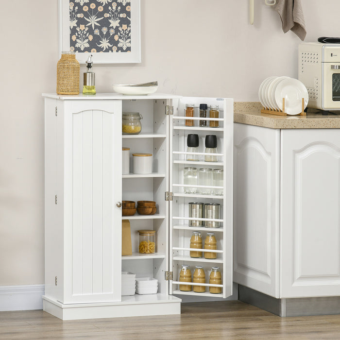 HOMCOM Kitchen Pantry Storage Cabinet w/ 5-tier Shelving White