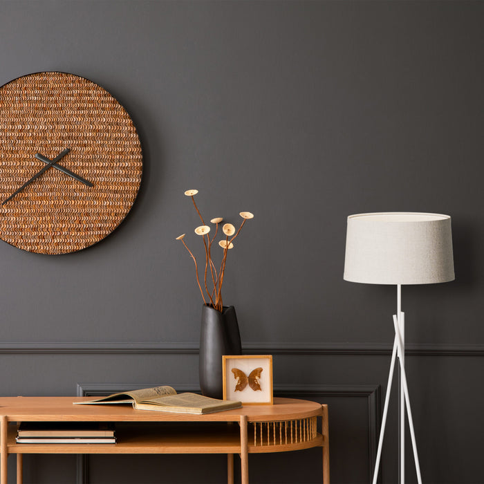 66\" White Sleek Crossed Legs Floor Lamp with Fabric Shade