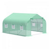 Outsunny 11' X 10' X 7' Walk-in Greenhouse Outdoor Plant Tunnel Warm Hot House W/ Roll Up Door And 6 Mesh Windows, Steel Frame, Green