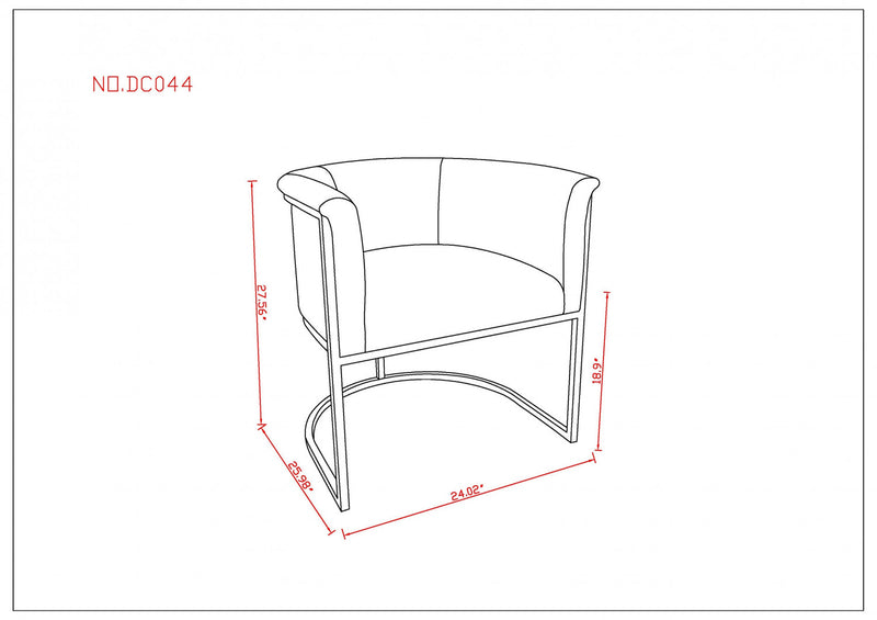 Cosmopolitan Mid-Century Modern Vegan Leather Metal Dining Chair in Ivory - Set of 2