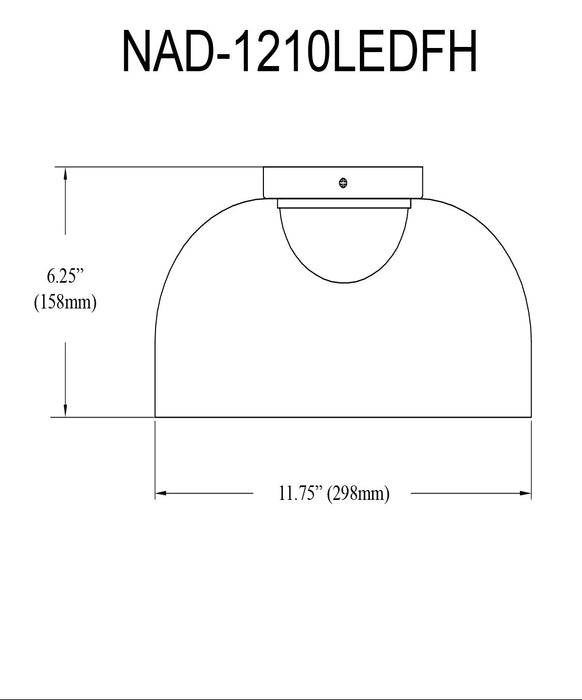 Dainolite Nadine 11.75\"dia. LED Flush Mount 10w Matte Black Clear Glass Lamp