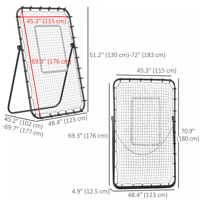 Soozier Volleyball Rebounder Net, Adjustable Soccer Rebounder