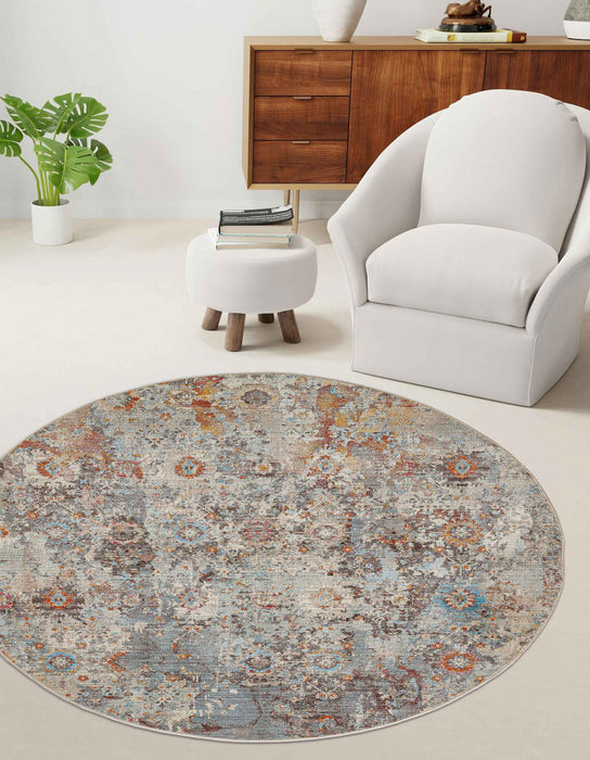Camellia Traditional 5'0\" x Area Rug in Multi Indoor Area Rug