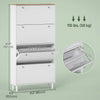 HOMCOM Shoe Cabinet with 4 Flip Drawers, Narrow Shoe Storage Cabinet, White