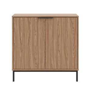 Nordika Slim 2-Door Storage Console Accent Cabinet - Light Walnut