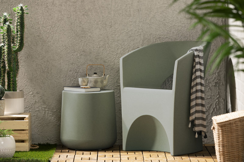 Dalya Round Outdoor Side Table Sage Green - South Shore Coffee Table