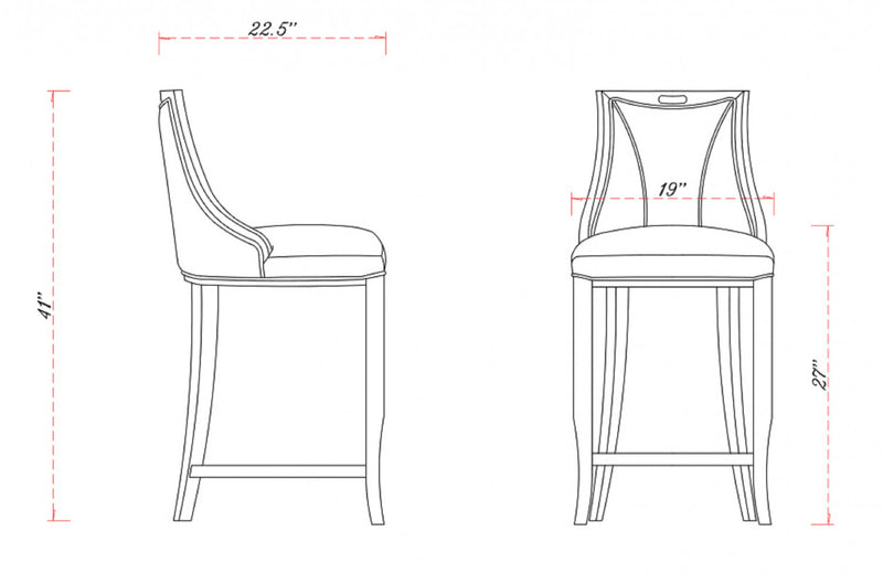 Emperor Traditional Wood Upholstered Barstool in Cream - Set of 3
