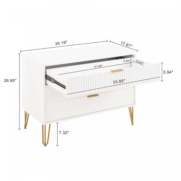 Dumbo Modern 2-Piece Dresser Set in White
