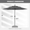 Costway 10 ft 3-tier Vented Patio Umbrella Large Market Table Umbrella Outdoor Sun Shade Gray