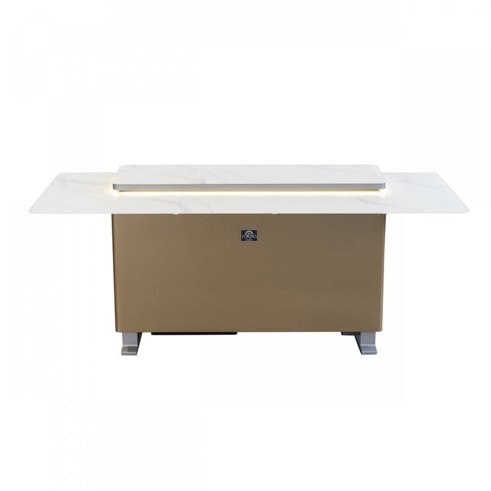 Forno Elevato Smart Bar Table in White, 5.3 cu.ft fridge and freezer-FBTFR7037-72WHT 