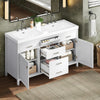 Sorelle 59 Inch Double Sink Bathroom Vanity with Resin Sinks and 3 Drawers, White | Sorelle Meuble-Lavabo Double 59 po avec Vasques en Resine et 3 Tiroirs, Blanc