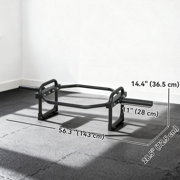 Soozier Trap Bar, 2\" Hex Barbell Bar, Olympic Deadlifting Bar, Black