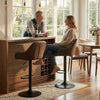 HOMCOM Adjustable Bar Stools Set of 2, Swivel Barstool W/ Footrest Coffee