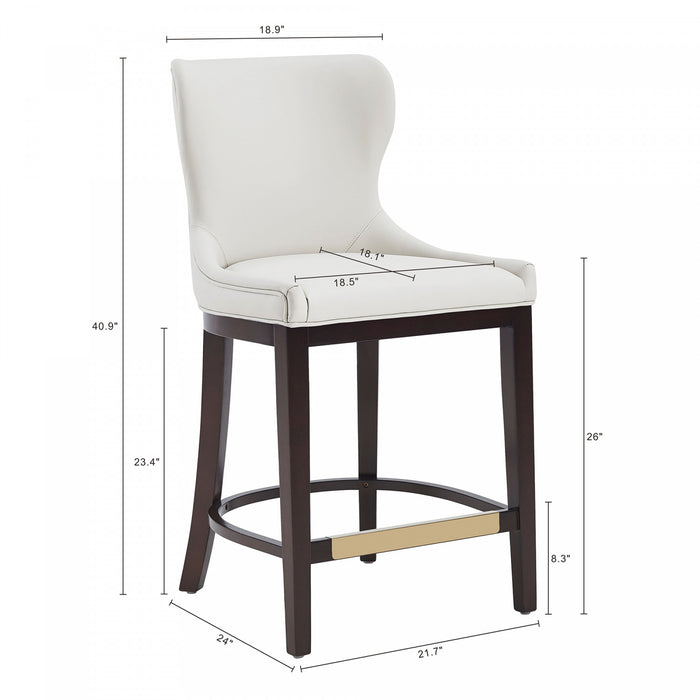 Blair Modern Wood Upholstered Counter Stool in White