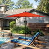 Costway 9ft Market Patio Umbrella w/Solar Lights & 40 LBS Steel Umbrella Stand