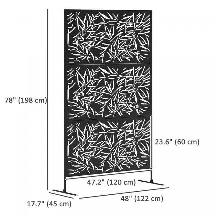 Outsunny Metal Outdoor Privacy Screen, Freestanding Outdoor Divider