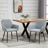 HOMCOM Dining Chairs Set of 2, Upholstered Accent Chairs with Metal Legs