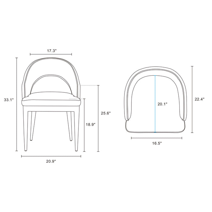 Carrington and Rockaway Modern Industry Chic 7-Piece Dining Set in Midnight Blue and Natural