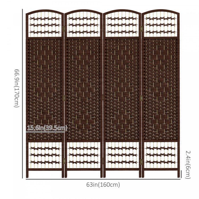 Homcom Folding Room Divider 5.6 Ft Privacy Screen Panel