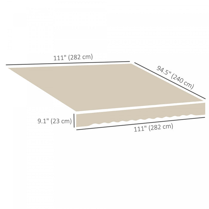 Outsunny 9'x8' Retractable Awning Fabric Replacement Outdoor Awning Cover