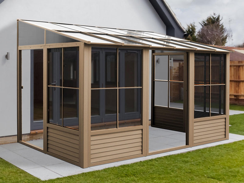 Gazebo Penguin Florence - Wall Mounted Solarium 8x12 Polycarbonate Roof