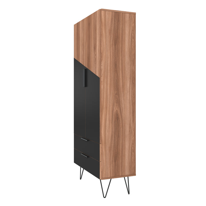 Manhattan Comfort Beekman 6-Shelf Accent Cabinet - Brown & Black