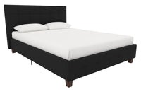 DHP Rose Fabric Full Bed - Black