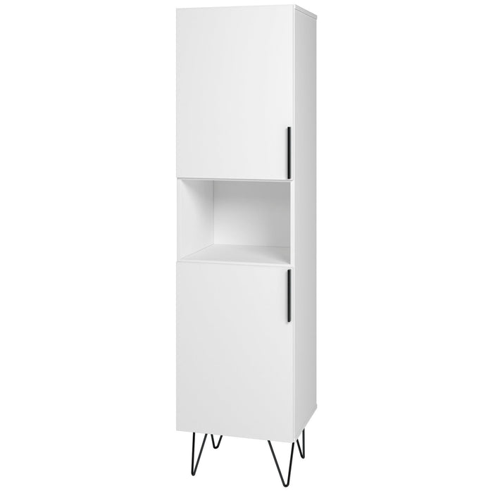 Manhattan Comfort Beekman 17.51\" Narrow Bookcase Cabinet with 5 Shelves - White