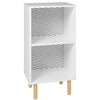 Manhattan Comfort Essex Nightstand with 2 Shelves - White & Zebra