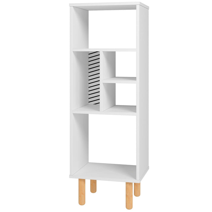 Manhattan Comfort Essex 42.51\" Bookcase with 5 Shelves - White & Zebra