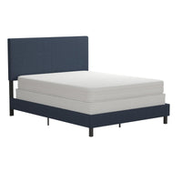 DHP Janford Linen Fabric Queen Bed - Navy Blue